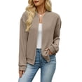 thumbnail image 3 of Msgweeeg Women’s Sweaters Stand Collar Zipper Cardigan Long Sleeve Knit Coat Pullover Elegant Casual Fashion Winter Warm Top for Daily Wear and Vacation, 3 of 7