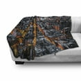 thumbnail image 3 of City Soft Flannel Fleece Throw Blanket, Avenues Converging Towards Midtown in New York America Architecture Aerial, Cozy Plush for Indoor and Outdoor Use, 50" x 60", Marigold Grey Black, by Ambesonne, 3 of 6