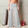 thumbnail image 2 of Pants for Women Coral Fold Over Yoga Pants Solid Wide Leg Loose Fit Ruched Waist Pants for Yoga Sports Everyday Yoga Pants Women, 2 of 8