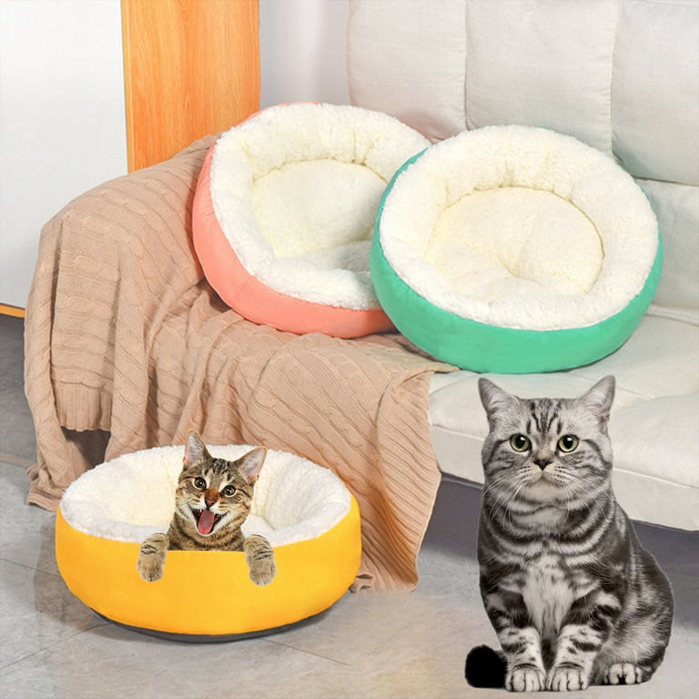 Velvet top cat bed