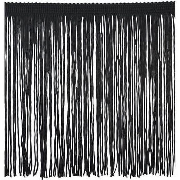 Belagio 6" Wide x 10 Yards, Chainette Fringe, 1 Bolt, Black