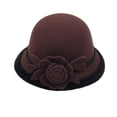 thumbnail image 1 of PEIXUN Chapeau de Pêcheur Décontracté pour Femmes Automne et Hiver avec Fleurs, 1 of 2