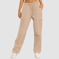 thumbnail image 2 of Womens Straight Leg High Waist Sweatpants Casual Loose Lounge Trendy Trousers With Pockets Solid Plus Size Joggers, 2 of 6