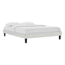 Modway Reign Queen Performance Velvet Platform Bed Frame in Light Gray