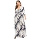 thumbnail image 2 of Vestido largo de talla grande para mujer Cuello en V Manga tres cuartos Vendaje Vestido largo elegan Abanopi Vestido, 2 of 7