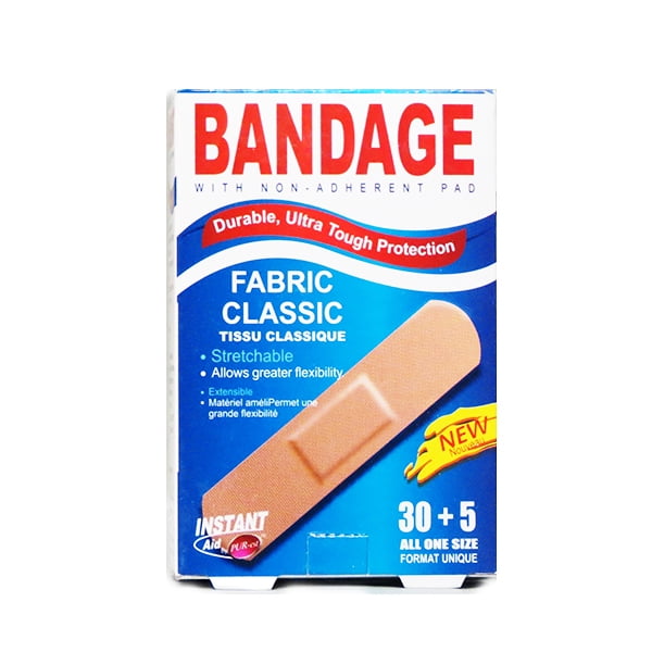 Bandages Classiques en Tissu d'Aide Instantanée (35 en 1 Pack) (Pack de 3) 311478 de Purest