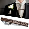 thumbnail image 3 of TISHITA Men Tie Bar Clip Metal Walnut Necktie Clips for Daily Life Suit Shirt Decor Wavy Wavy Line, 3 of 8