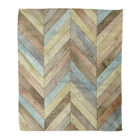 - ASHLEIGH Throw Blanket Warm Cozy Print Flannel Colorful Arrow Wood Parquet Chevron Various Ash Beechwood Floor Flooring Game Comfortable Soft for Bed Sofa and Couch 50x60 Inches