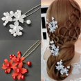 thumbnail image 4 of Beaded Flower Pearl U-shaped Hair Clip with Ethnic Handmade Comb Fork, 4 of 9