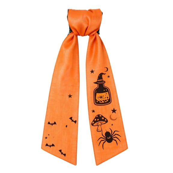 Wreath Sash for Front Door Halloween Printed Decorative Fabric for Home Porch Hanging Holiday Season Accent for Indoor and Outdoor Halloween Party Use