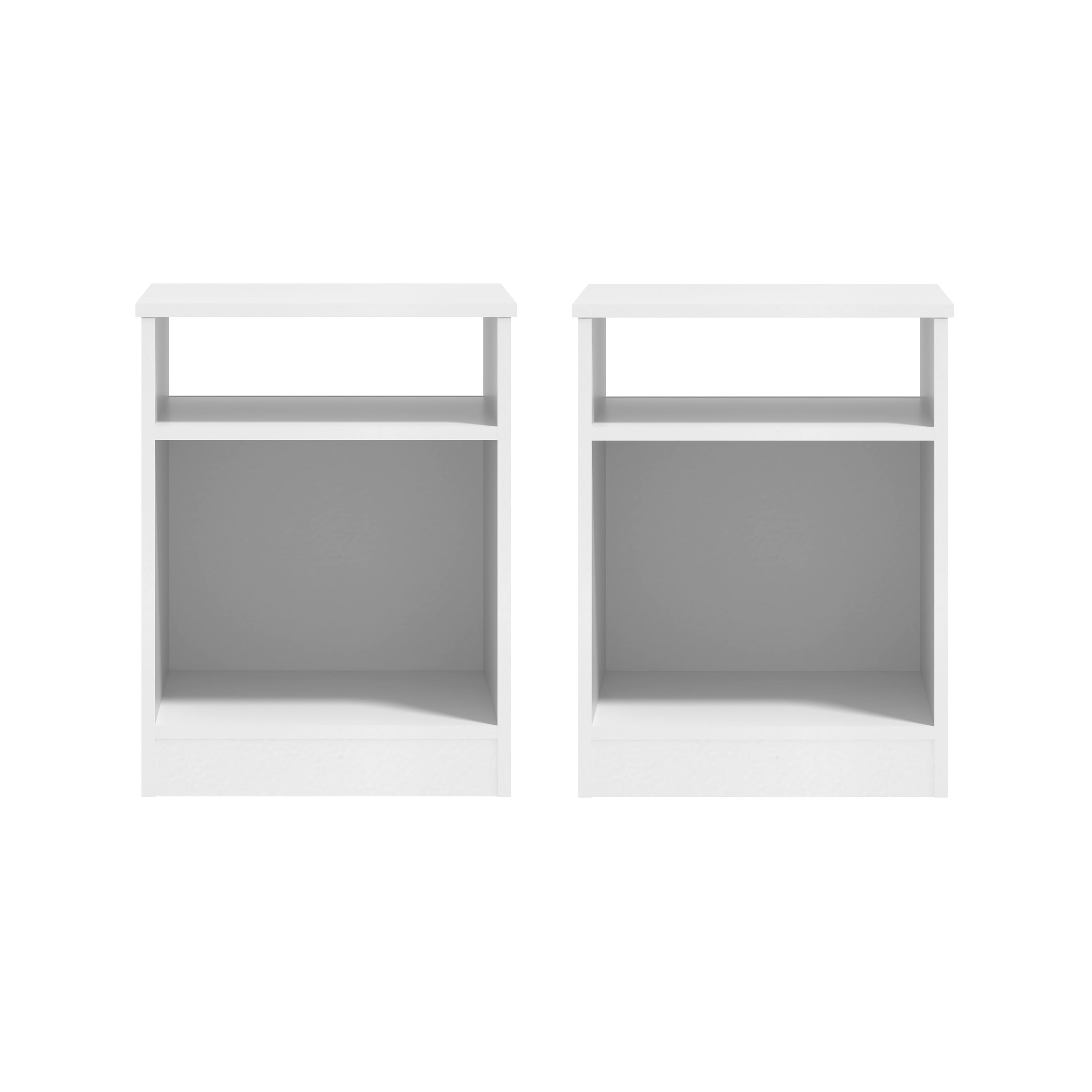 Mainstays Open Shelf Nightstand, Set of 2, White