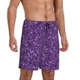 thumbnail image 2 of Fuzoiu Purple Glitter Print Pajama Shorts for Men, Men's Pajama Bottoms,Mens Lounge Sleepwear,Pajama Pants with Pocket-4X-Large, 2 of 6
