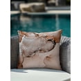 thumbnail image 4 of Outdoor Pillows Waterproof, Marble Brown Bedding Throw Pillows with Insert for Couch Sofa Bed, Modern Abstract Ink Painting Luxury 16x16 Inch Pillowcases Decorative Camping Patio Pillow Set of 1, 4 of 8