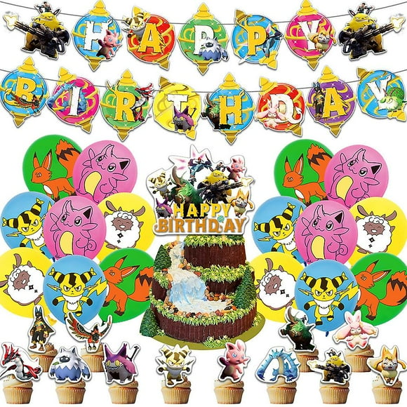 Palworld Game Theme Kids Birthday Party Decorations Supplies Set Banner Balloons Cake Toppers