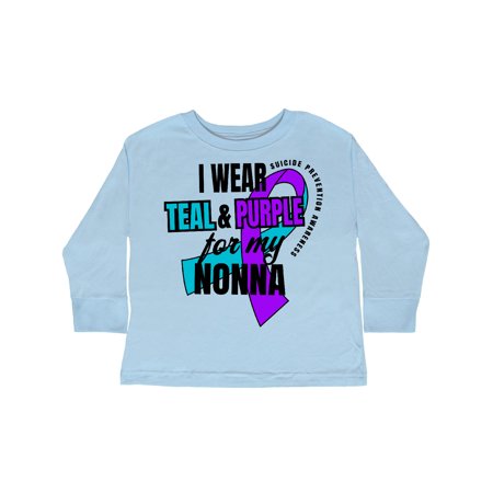 

Inktastic Suicide Prevention I Wear Teal and Purple for My Nonna Gift Toddler Boy or Toddler Girl Long Sleeve T-Shirt
