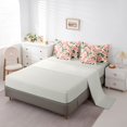 thumbnail image 3 of jejeloiu Modern Floral 7-Piece Twin Bedding For Girls,Bold Pattern Bedding Comforter Set,Pink Cream Green,Light Gray Reversible, 3 of 7