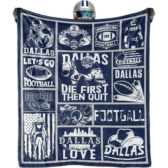 Dallas Football Fans Style Throw Blanket Football Team Decor Gifts for Travell Men Women Boy Soft Football Sports Blanket 50"" x 60""