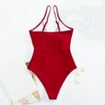 thumbnail image 4 of Uaswgudfs Women's Back-Cross Strap One-Piece Swimsuit with Front Bow Accent & Smooth Stretch Fabric for Poolside Sophistication Red M, 4 of 4