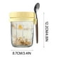 thumbnail image 4 of Fiudx Recipientes de Avena, Juego de Cucharas Personalizables de Desayuno, Frasco Hermético de Vidrio para Avena, Solución Portátil de Prepararcomidas, Dieta y Estilo de Vida Saludable, Diseño Ecocol, 4 of 5