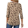 thumbnail image 4 of Fantaslook V Neck T Shirts for Women 3/4 Sleeve Tunic Tops Dressy Casual Blouses Boho Basics Tee Summer Fall Clothes, 4 of 8