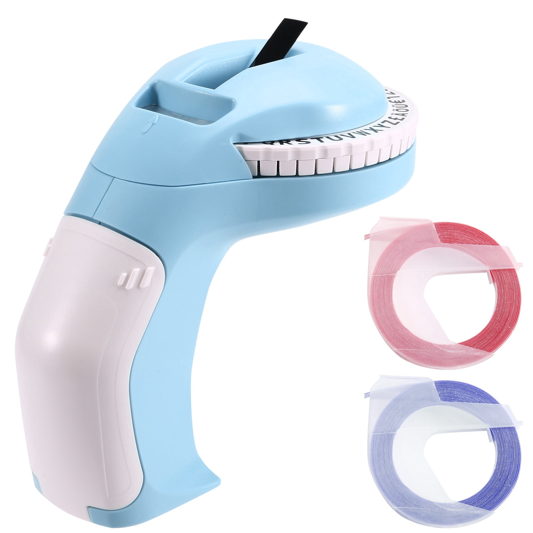 Portable 3D Embossing Label Printer DIY Manual Label Printing 12965 Manual Typewriter Blue
