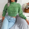thumbnail image 5 of Lilgiuy Women's Casual Colorful Long Sleeve Off Shoulder Knit Sweater Crew Neck Sweater,Green,6(M) Dresses for 2022, 5 of 5