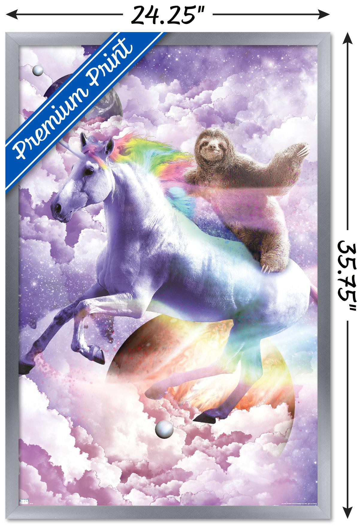 James Booker - Epic Space Sloth Riding On Unicorn Wall Poster