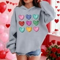 thumbnail image 5 of Girls Hoodie with Colorful Hearts Print, Oversized Graphic Pullover for Kids & Youth 4-14 Years | Lightweight Casual Sweatshirt in Gray,Size 13 T, 5 of 8