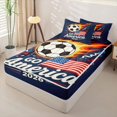 thumbnail image 2 of Manfei Classic Football Zipper Queen Comforter Set with Fitted Sheet and 2 Pillowcases,Usa Flag Zipper Bedding Set,Red Navy,Go American 2026 Decor,Navy Blue Reversible,4pcs, 2 of 8