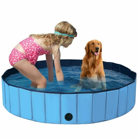 UPC: 7596873824032 | Gymax 63 Foldable Dog Pet Pool Kiddie Bathing Tub Indoor Outdoor Portable Leakproof