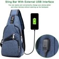 thumbnail image 4 of SHAR Men's Shoulder Briefcase, Chest Bag with USB Charging and Earphone Port, Men's Travel Backpack (Only a Backpack)，Blue, 4 of 5