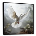 thumbnail image 2 of Designart "Religious Dove Above Clouds" Animals Framed Wall Art - White Dove Bedroom Framed Canvas Wall Art, 2 of 6