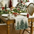 thumbnail image 2 of Beige Pine Tree Snowflake Merry Christmas Table Runner, Seasonal Winter Xmas Holiday Kitchen Dining Table Decoration for Home Party Decor 13 x 48 Inch, 2 of 6