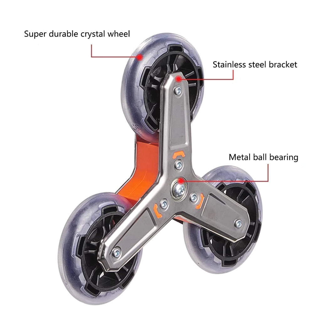 TIERPOP Steel Shopping Cart Replacement Wheel Set of 2 Triangle Casters Smooth Rolling Cart Wheel for Easy Stair Climbing