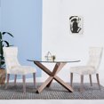 thumbnail image 5 of Foredo Velvet Dining Chairs, Modern Upholstered Wingback Dining Chair, Side Chairs with Button Tufting for Dining Room Living Room, Beige, 5 of 8