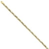 Solid 14k Yellow and White Gold Two Tone 4.2mm Unique Link Chain Necklace - with Secure Lobster Lock Clasp 22"