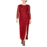 Adrianna Papell Petite Sequinned Gown Red Size 2 P