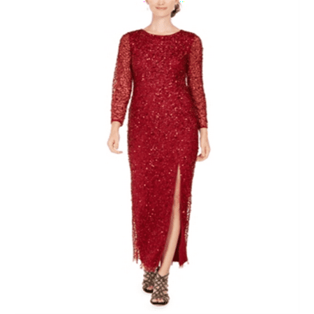 Adrianna Papell Petite Sequinned Gown Red Size 2 P