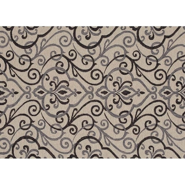 Loloi Francesca 3'6" x 5'6" Hand Hooked Rug in Ivory and Gray