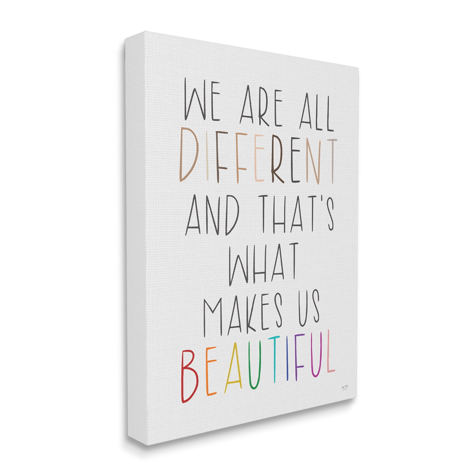Stupell Industries Different Is Beautiful Inspirational Typography Quote , 36 x 48, Design by Lux + Me Designs