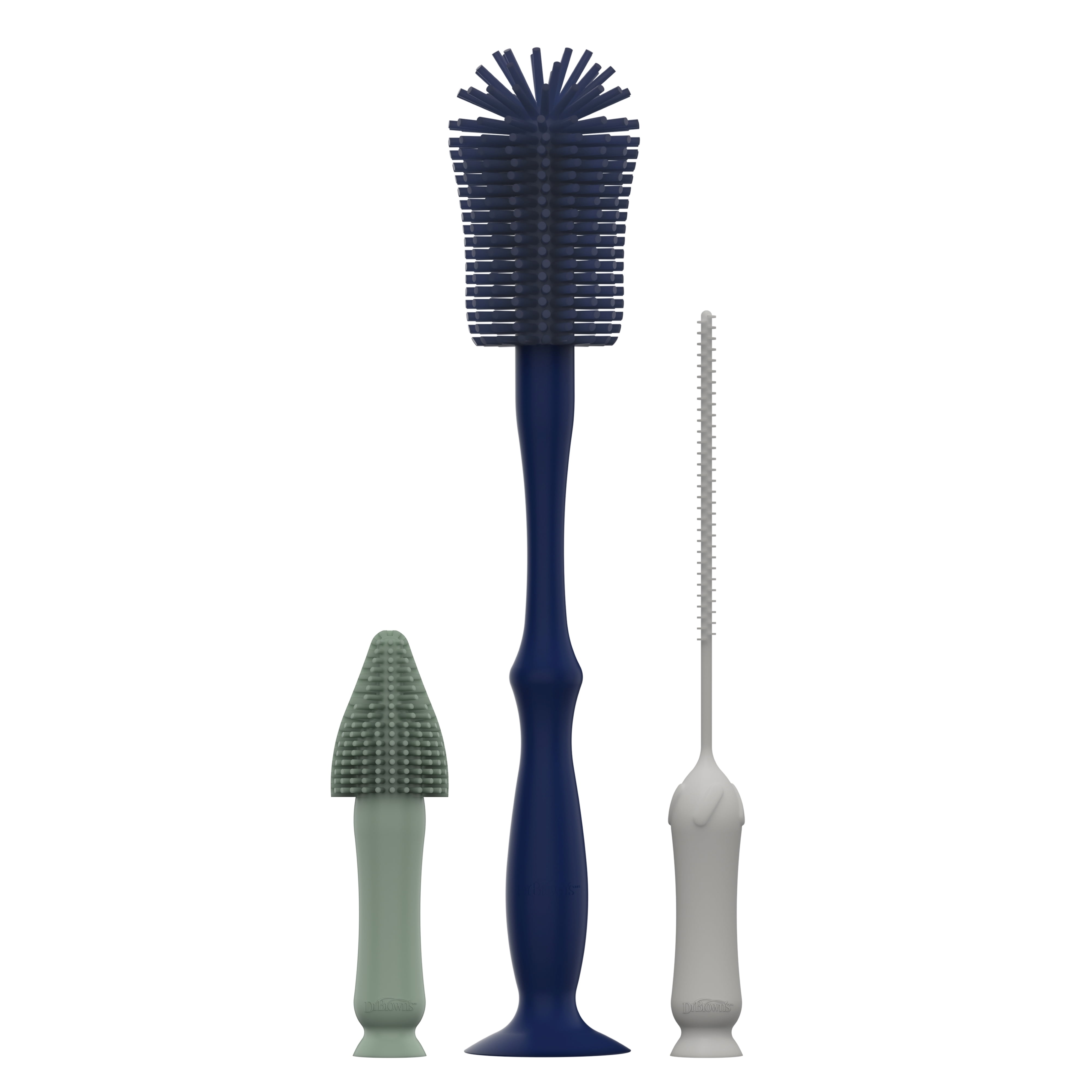 Dr. Brown's Silicone Cleaning Brush Set with Bottle, Spout, and Straw Brushes, BPA Free, 3 Pack