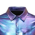 thumbnail image 4 of Dovford Men’s 70S Disco Shirts Button Down Sequin Shirt Short Sleeve Retro Metallic Nightclub Party Costume Shirt Tops 2024, 4 of 6