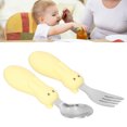 thumbnail image 1 of Juego De Cuchara Y Tenedor, Mano De Obra Fina, Utensilios De Alimentación Para Niños Pequeños, Diseño De Cabeza De Cuchara Plana Y Curvada, Resistente A Altas Temperaturas,, 1 of 7