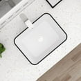 thumbnail image 3 of Dcolora 16"x12" Rectangular Vessel Sink with Black Rim – White Ceramic Bathroom Sink, Modern Above Counter Vanity Basin, Stylish Sink for Bathroom Remodel, Luxury Lavatory Sink, 3 of 6