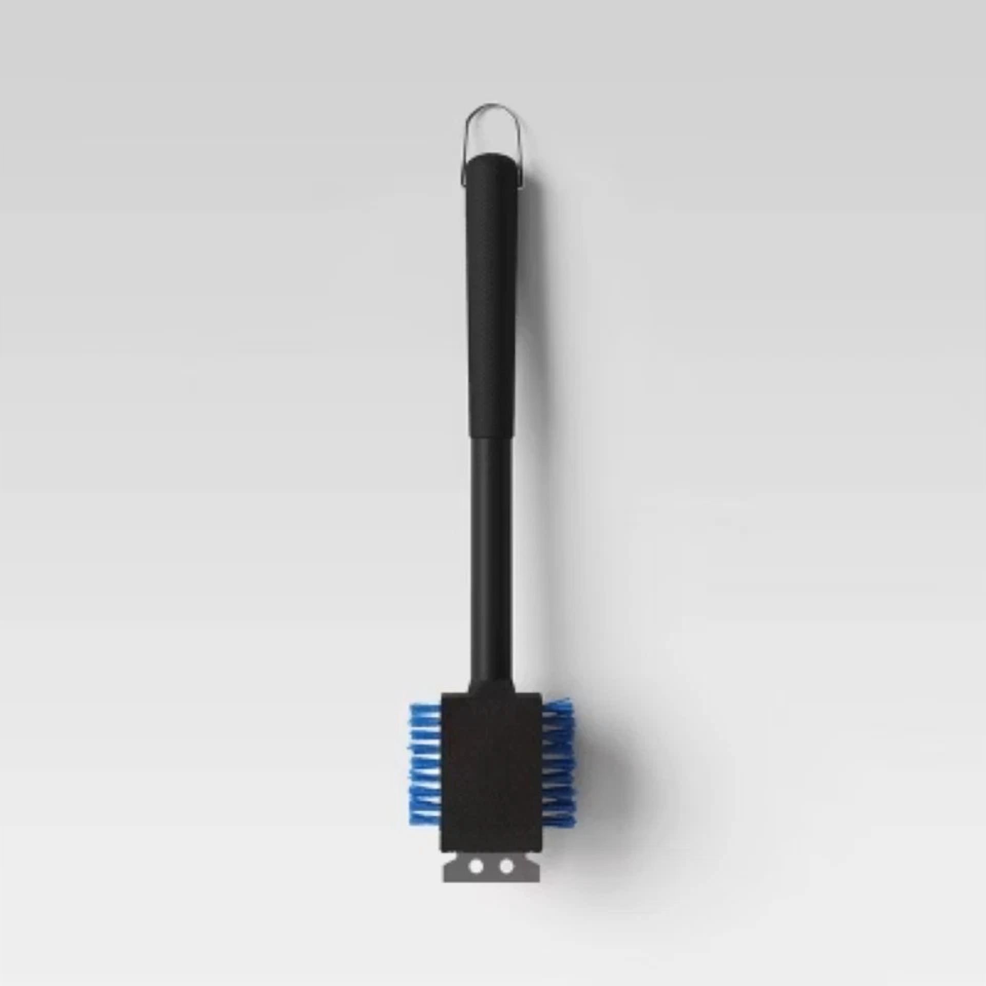 Room Essentials™ Grill Brush - Blue Nylon Bristles, Long Handle W/Scraper
