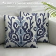 thumbnail image 3 of Nawypu  Sofa Decoration Pillowcases Blue and White Ikat Square Cushion Case Throw Pillow Covers Double Sides Print, 3 of 5