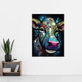 thumbnail image 2 of Psychedelic Pattern Cow Acrylic Painting Colourful Folk Portrait Modern Pop Art Extra Large XL Wall Art Poster Print, 2 of 3