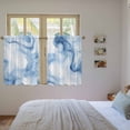 thumbnail image 4 of Marble Blue Kitchen Curtains, Abstract Modern Minimalist Solid Ombre Light Filtering Window Curtain Panels, 2Pcs Rod Pocket Window Treatments Set for RV Dining Room Study Room 42x54 Inches, 4 of 9