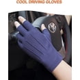 thumbnail image 3 of Azul marino S Guantes de conducción sin dedos para hombre Protección solar Guantes antideslizantes Guantes de ciclismo con pantalla táctil Guantes de mujer Guantes de malla transpirable Guantes deportivos Gimnasio Correr Trabajo Moto Viajes Rojo Verde, 3 of 5