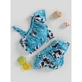 thumbnail image 3 of Coduop Toddler Baby Girls Bikini Set,Cow Print Swimsuit Summer Beach Swimauit Bathing Suit, 3 of 8
